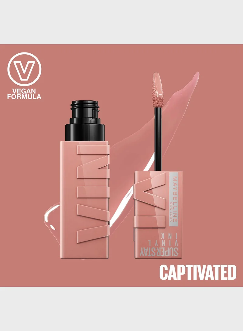 MAYBELLINE NEW YORK Maybelline New York Super Stay Vinyl Ink Nudes Longwear Transfer Proof Gloss Lipstick, Captivated