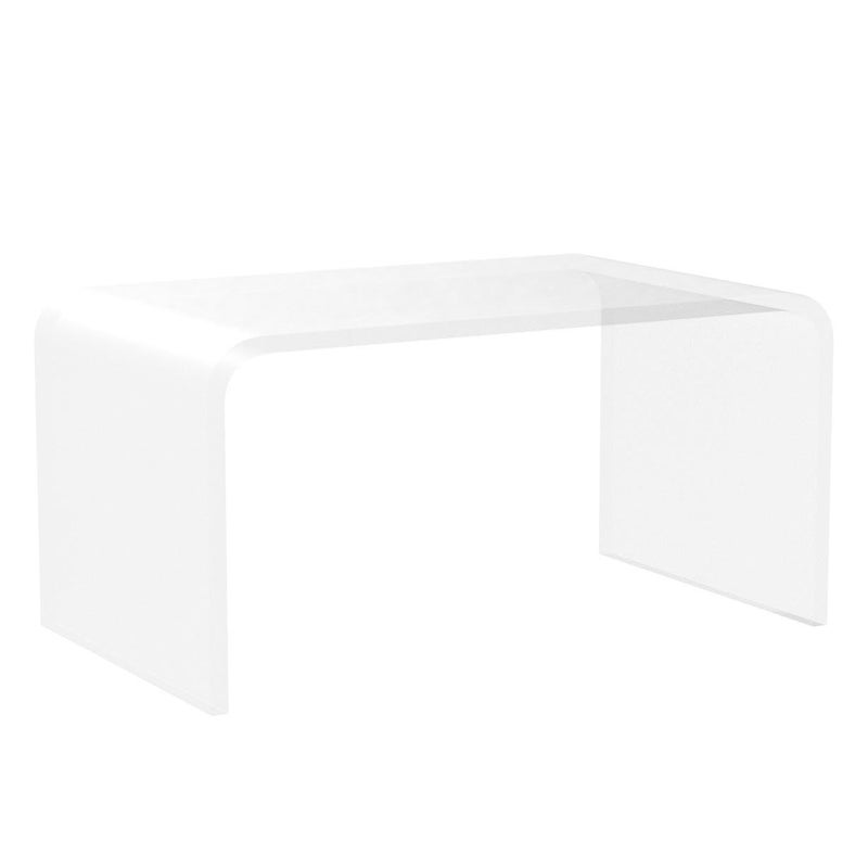 MESAILUP Acrylic Side Table, 24" L x 15" W x12'' H x3/5'' Thick C-Shape Clear Modern Decorative End Table, Multipurpose Coffee Table for Living Room, Bedroom and Office (1pcs) - Image 4