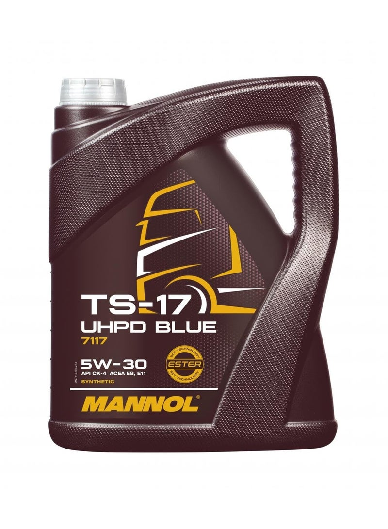 MANNOL 7117 (5L) TS-17 UHPD BLUE SAE 5W-30 API CK-4 ACEA E8 ACEA E11 FULLY SYNTHETIC TRUCK ENGINE OIL - Image 1