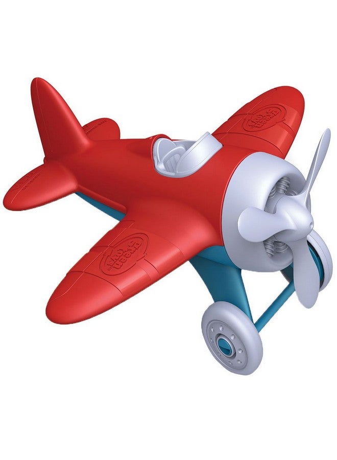 Green Toys طائرة ألعاب خضراء - خالية من BPA، خالية من الفثالات، طائرة حمراء لتحسين المعرفة الجوية للأطفال. الألعاب والألعاب - Image 1