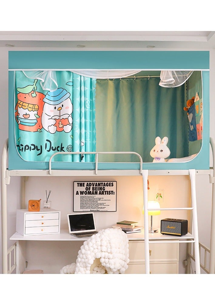 Bluejw Bed Canopy Tents Curtain Blackout Single Bed Tent Student Shading Cloth Canopy Dormitory Mosquito Net Sleep Privacy Protection with Frame for Children Bedroom with Cartoon Pattern - Image 1