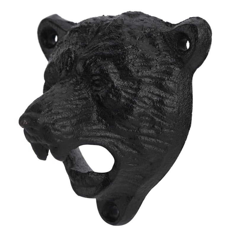 1Pc Cast Iron Bear Shape Wall Mounted Beer Soda Glass Bottle Cap Opener Kitchen Bar Tools Hot - Image 3