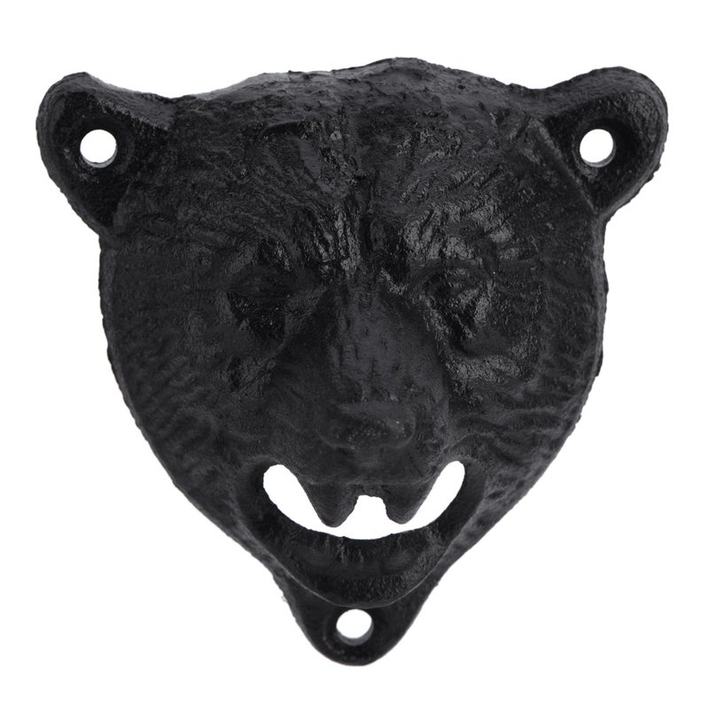 1Pc Cast Iron Bear Shape Wall Mounted Beer Soda Glass Bottle Cap Opener Kitchen Bar Tools Hot - Image 2