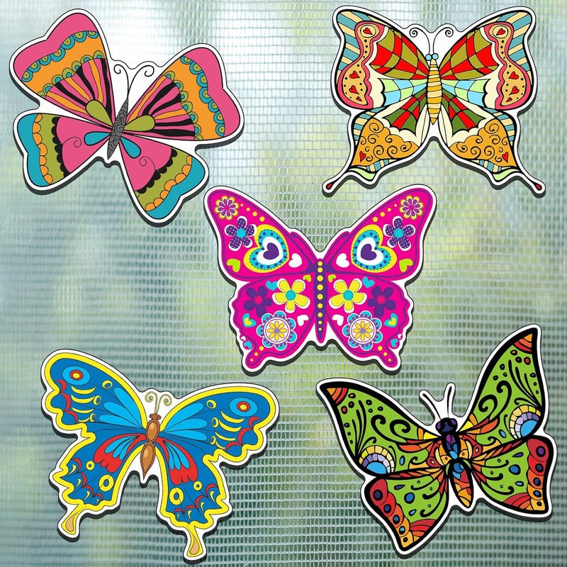 Eaasty 10 Pieces Butterfly Screen Door Magnets Double Sided Screen Door Magnets Stickers Magnetic Flexible Protector Decorative Multicolor for Window Patio Sliding Doors Protector(Colorful Style) - Image 1