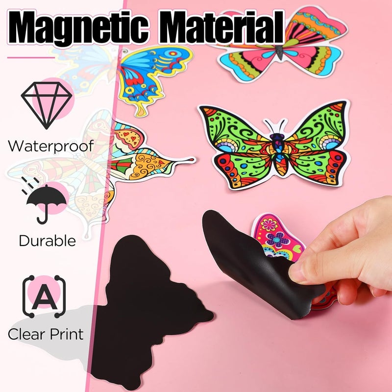 Eaasty 10 Pieces Butterfly Screen Door Magnets Double Sided Screen Door Magnets Stickers Magnetic Flexible Protector Decorative Multicolor for Window Patio Sliding Doors Protector(Colorful Style) - Image 5
