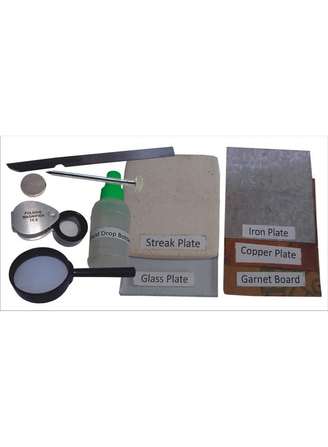 روكسمينز مجموعة أنشطة علوم المعادن من Rocksmins في صندوق خشبي MI20ACWB مع 10 أدوات اختبار، ورقة عمل أحجية الجيولوجيا، 7 أوراق، مجموعة من 20 عينة معادن طبيعية مختارة بعناية في صينية تخزين للتعليم - Image 2