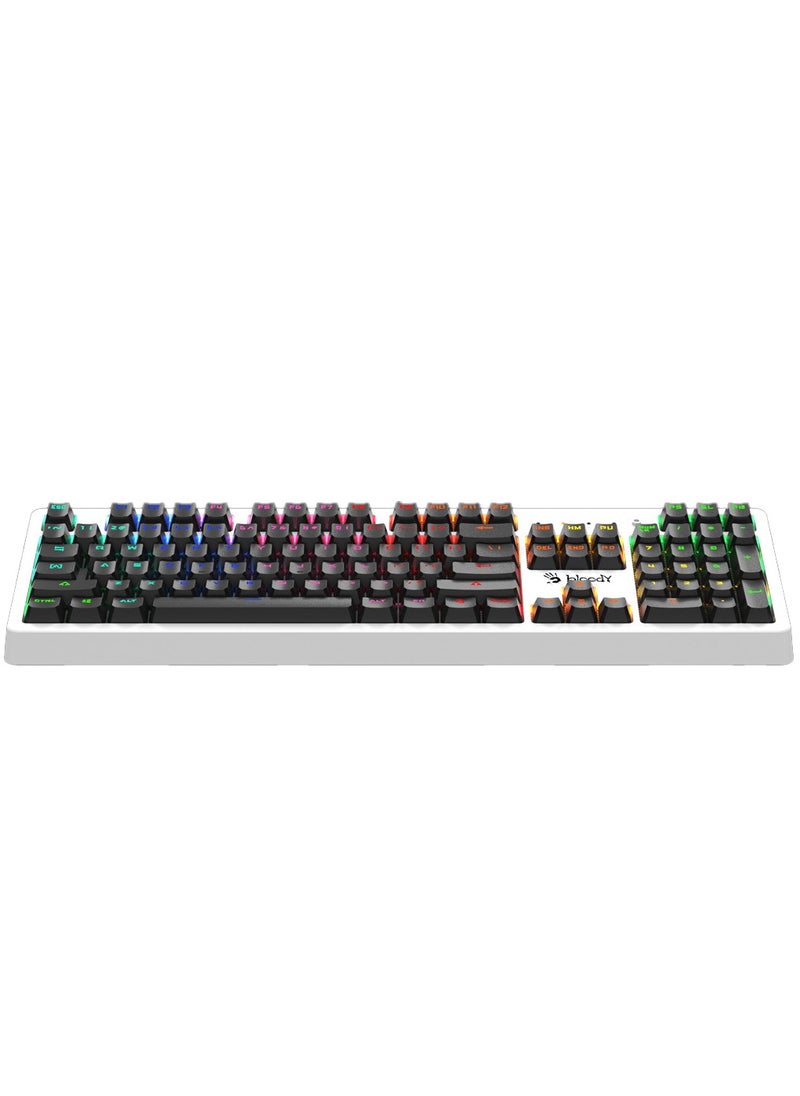 Bloody - B810RC RGB Gaming Keyboard - Optical BLUE Switch - LK Tactile & Clicky - Zero-Lag Response with Lightning Speed - Magnetic Detachable Cover (White) - Image 1