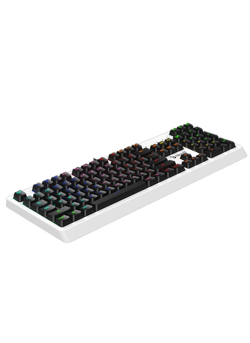 Bloody - B810RC RGB Gaming Keyboard - Optical BLUE Switch - LK Tactile & Clicky - Zero-Lag Response with Lightning Speed - Magnetic Detachable Cover (White) - Image 1