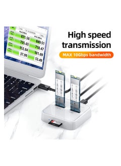 SYOSI محطة إرساء SSD 3 Bay K3016SD NVMe SATA، محول قارئ SSD M.2 بسرعة 10 جيجابت في الثانية، متوافقة مع SD Express/M.2 NVMe SATA SSD. (لا تدعم النسخ)  - Image 4
