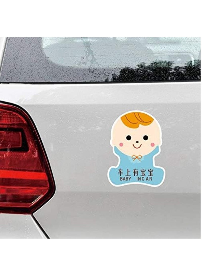 Rubik Baby in Car Sign, Cute Road Warning Sign for New and Old Drivers Behind, Self Adhesive Vinyl Decal Sticker For Car, SUV, Vans (15x11cm, Pink) - Image 2