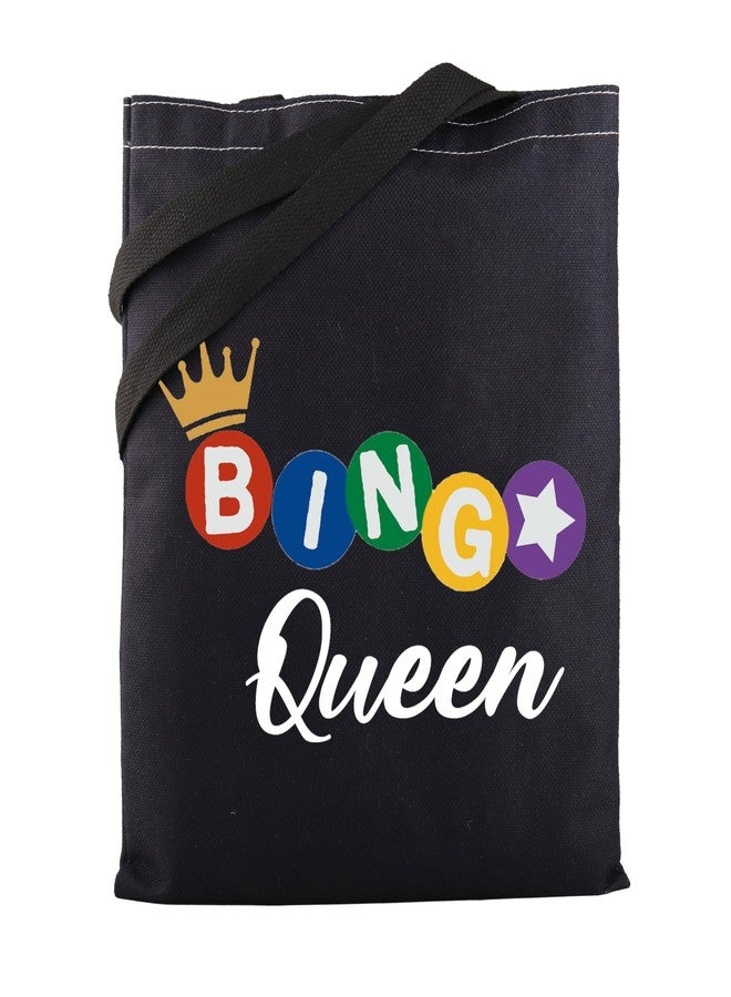 MBMSO BGO Queen Tote Bag BGO Lover Gifts Funny BGO Players Gifts BGO Shoulder Shopping Bag BGO Game Gambler Gift (BINGO Queen TB-black) - Image 1