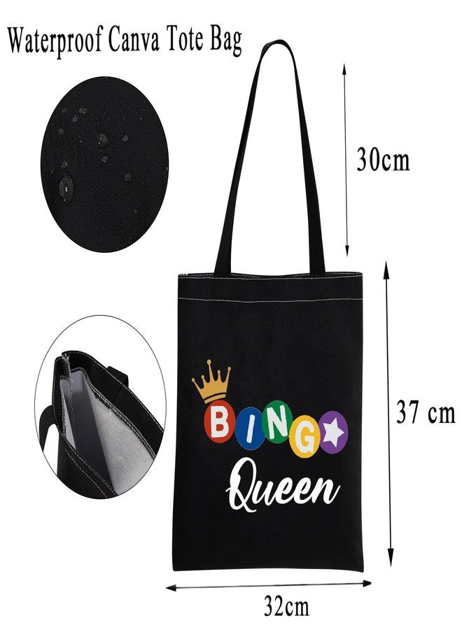 MBMSO BGO Queen Tote Bag BGO Lover Gifts Funny BGO Players Gifts BGO Shoulder Shopping Bag BGO Game Gambler Gift (BINGO Queen TB-black) - Image 2