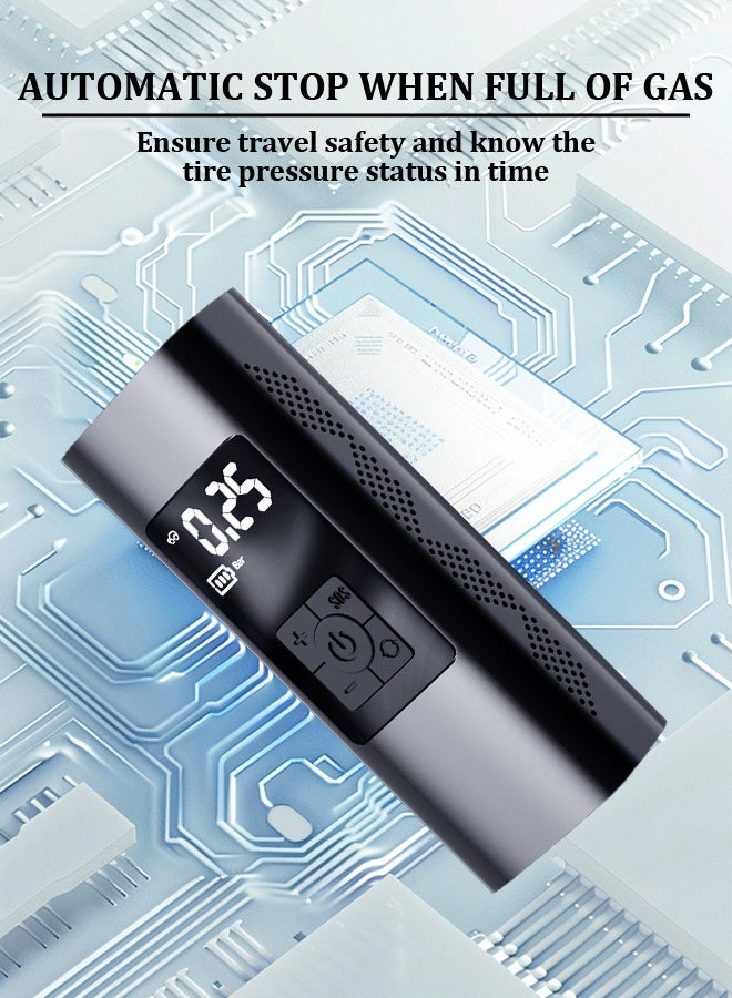 Air Compressor Tire Inflator Pump Car Portable 150 PSI Fast Inflation with LCD Dual Screen [Cordless & Strong Power] Electric Tire Pump for Car Tire For Car Bicycle Motorcycles Ball - Image 4