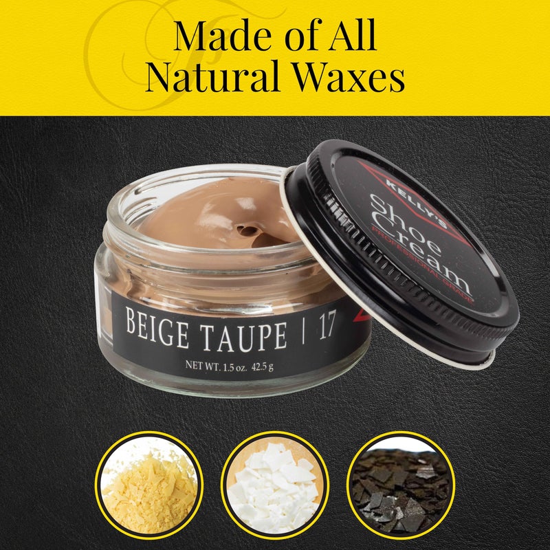 KELLYS Kelly's Beige Taupe Shoe Polish 1.5 oz - Professional Leather Shoe Cream - Image 3