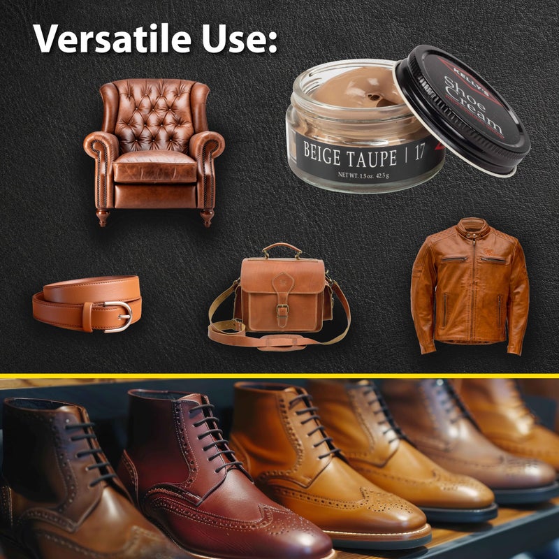 KELLYS Kelly's Beige Taupe Shoe Polish 1.5 oz - Professional Leather Shoe Cream - Image 4