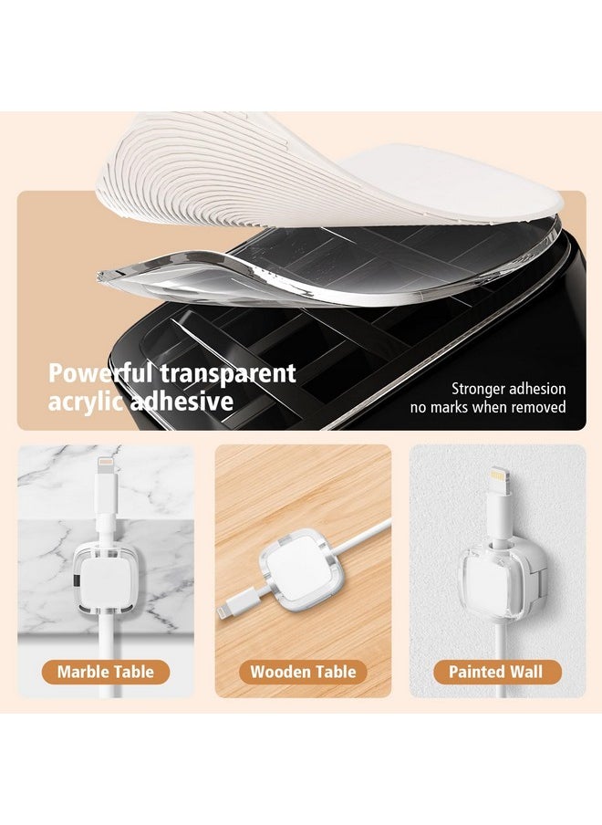 RockBirds Rockbirds Six Pack Desk USB Magnetic Cable Clips, Flip-top Cord Organizer with Strong Adhesive Wire Organizer for Cable Management, Versatile Cord Holder for Nightstand, Office, Kitchen(White)  - Image 3