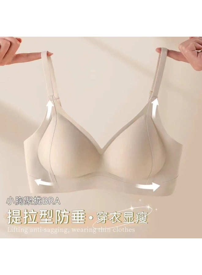Beautiful Breast Gathering Litching Underwear Women's Small Chest Large Lightweight And Thin No-mark Empty Cup Breast-closing Anti-sagging Beautiful Back Bra