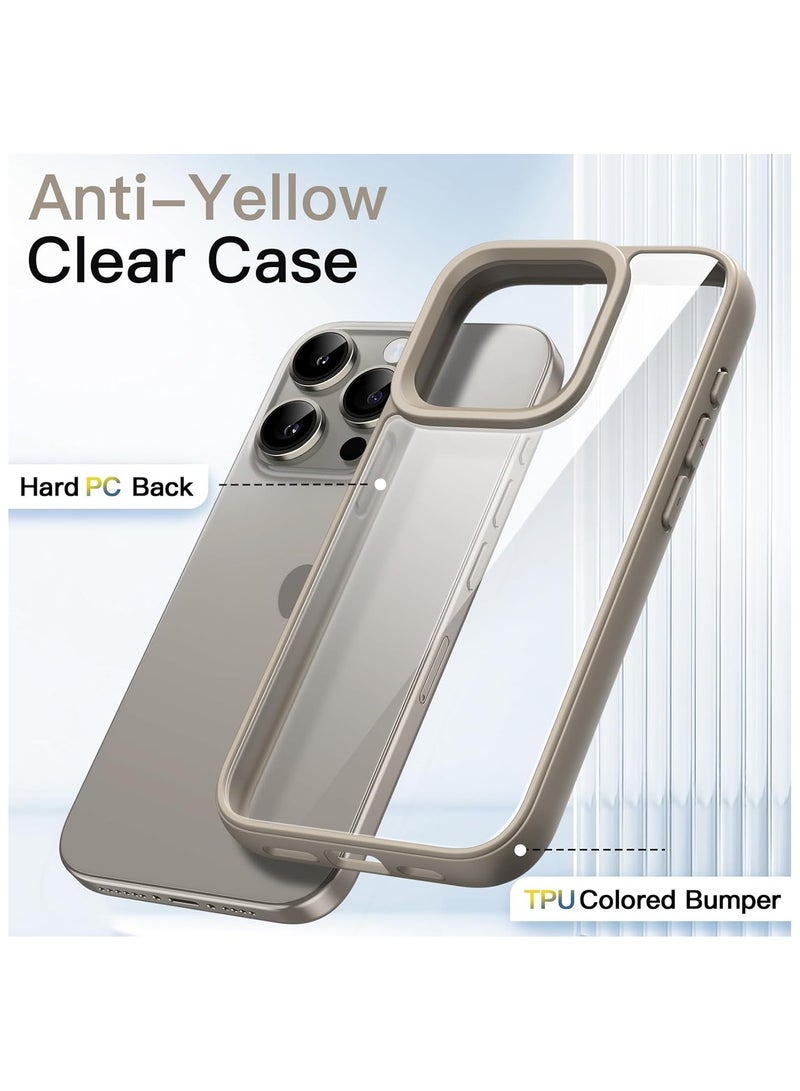 Case for infinix note 50/Note 50 Pro, Shockproof Phone Bumper Cover, Solid Color Matte TPU Frame, Anti-Scratch Clear Back (Natural Titanium) - Image 2