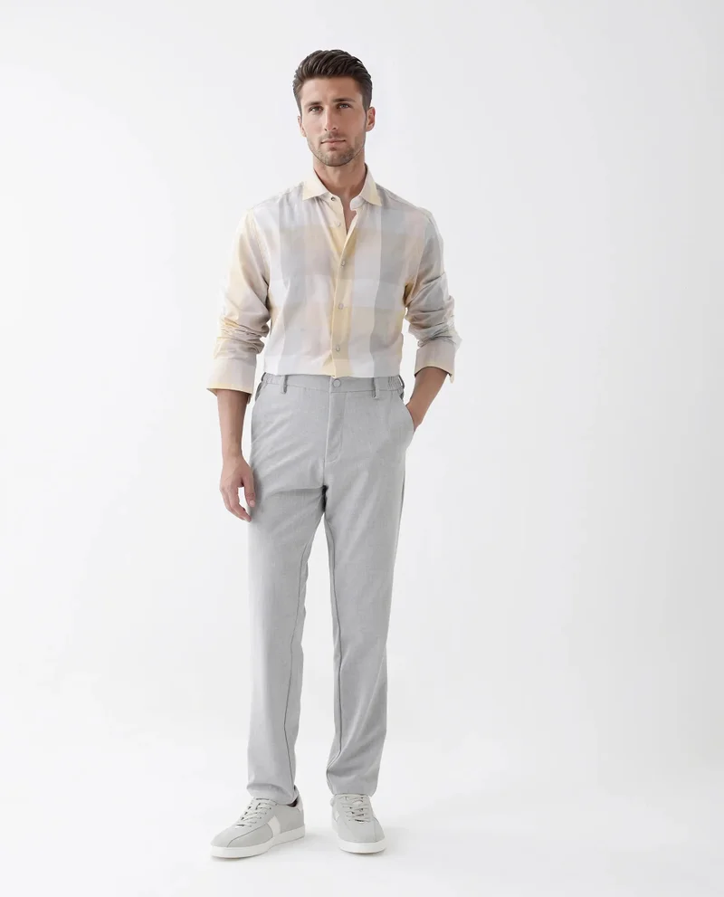 رير رابِت Rare Rabbit  Men's Bene Multi Cotton Fabric Checks Regular Fit Shirt