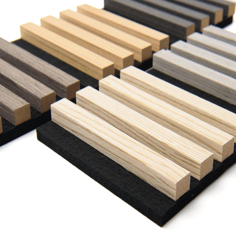 Art3d 5-Pack Sample Acoustic Wood Panels for Wall, Soundproof Wood Slat Panel for Wall and Ceiling - 5 Colors, 6" x 4.7" - Image 2