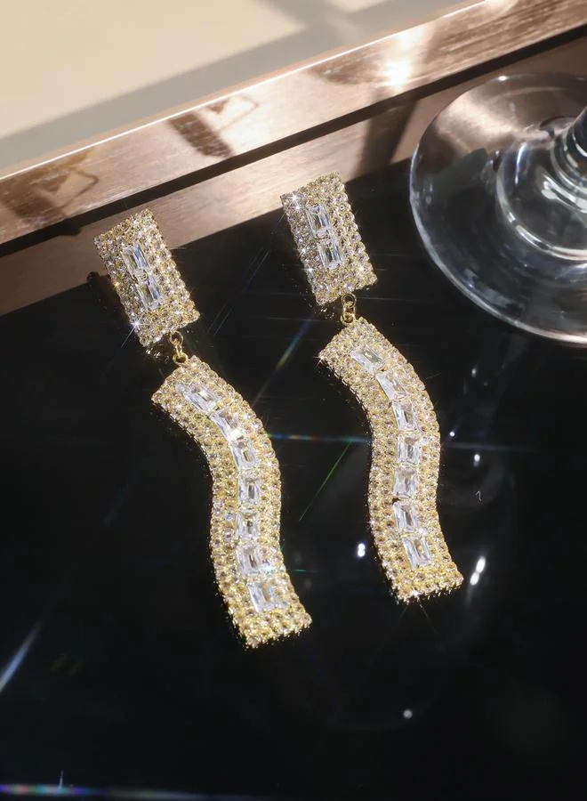 Take Two Rhinestone Embellished Dangle Earrings