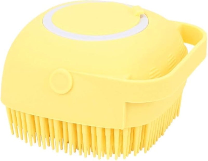 Silicone Massage Bath Brush for Body Cleansing, Gently Exfoliating, Blood Circulation for Soft and Healthy Skin (Yellow)