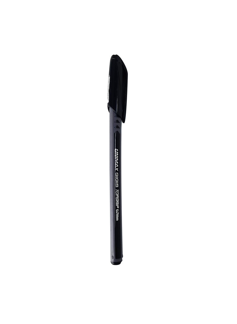 UNIMAX 12-Piece Top Grip 0.7mm Ball Point Pen Set, Black - Image 1