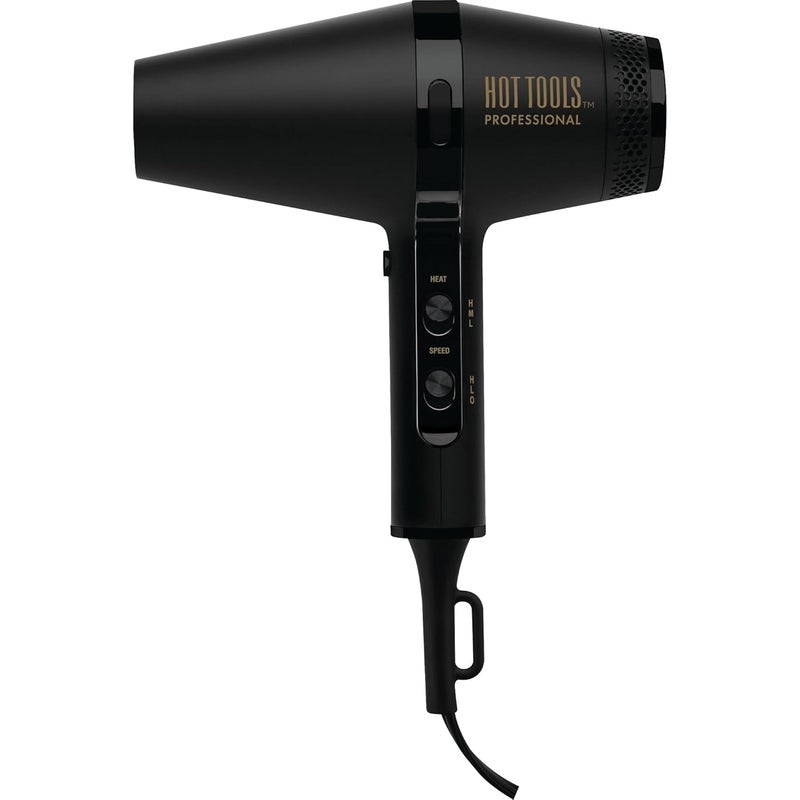HOT TOOLS Pro Artist Black Gold Infrared Ionic Salon Dryer  Fast Drying Styling and Smooth Results Black