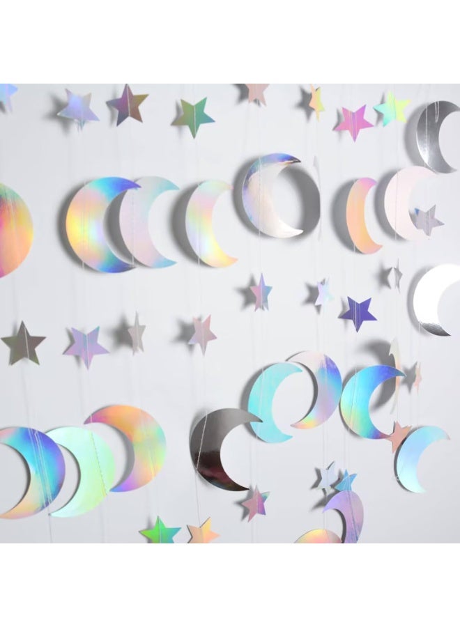 الزينات رمضان معلقة ديكور الخلفية لافتة المنزل البنود الديكورية عيد مبارك ，حزب ديكور مجموعة معلقة الهلال والتوهج نجمة صغيرة (4م) - Image 4