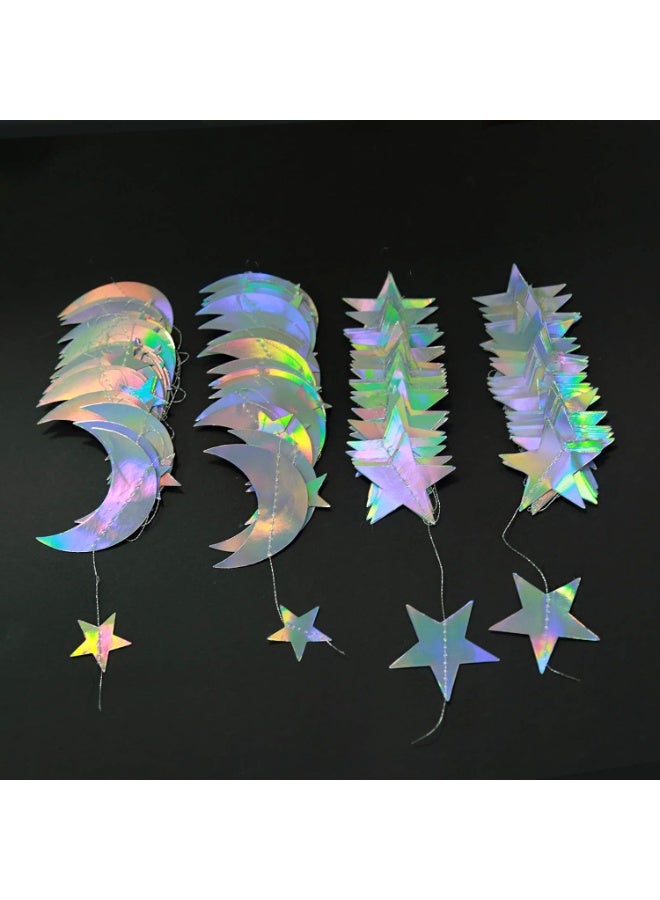 الزينات رمضان معلقة ديكور الخلفية لافتة المنزل البنود الديكورية عيد مبارك ，حزب ديكور مجموعة معلقة الهلال والتوهج نجمة صغيرة (4م) - Image 5