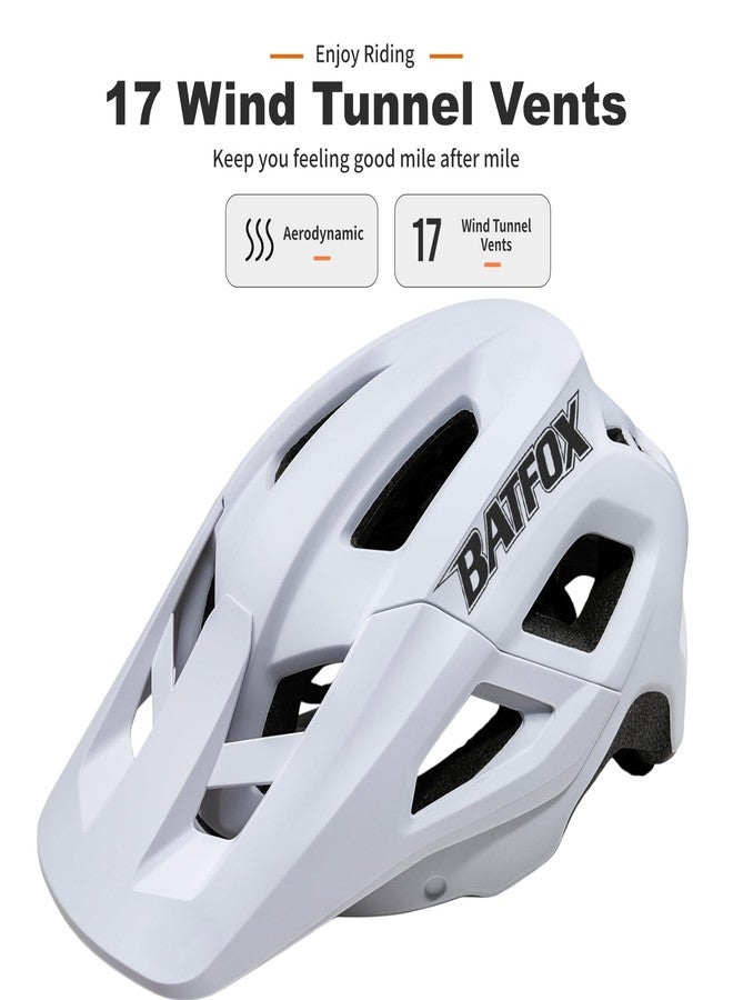 بات فوكس خوذة دراجة جبلية من باتفوكس للرجال والنساء، خوذة دراجة جبلية ودراجة كهربائية للبالغين، مقاس (52-60 سم) (مع نظارات واقية - أبيض، مقاس كبير (56-60 سم)) - Image 4