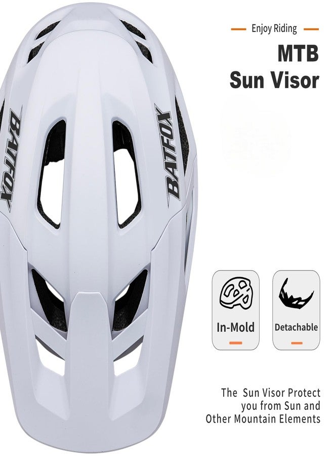 بات فوكس خوذة دراجة جبلية من باتفوكس للرجال والنساء، خوذة دراجة جبلية ودراجة كهربائية للبالغين، مقاس (52-60 سم) (مع نظارات واقية - أبيض، مقاس كبير (56-60 سم)) - Image 5