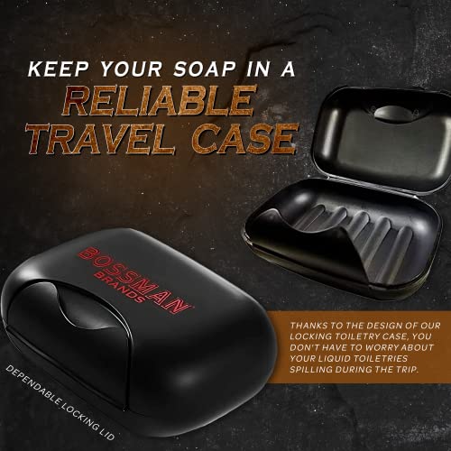 Bossman Travel Soap Container (Black) – Holder & Saver Case for Bar Soap for Men and Travel Toiletries - Image 2