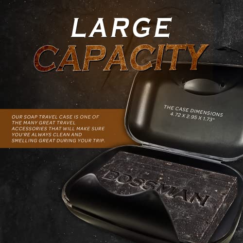 Bossman Travel Soap Container (Black) – Holder & Saver Case for Bar Soap for Men and Travel Toiletries - Image 3