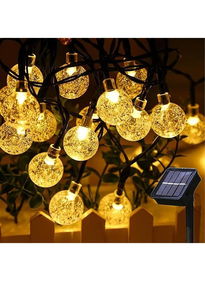 The Bros Solar String Lights - 32m 300 Lights Decorative Globe Lights, Waterproof, 8 Modes, For Garden, Christmas, Wedding, Party (White) 