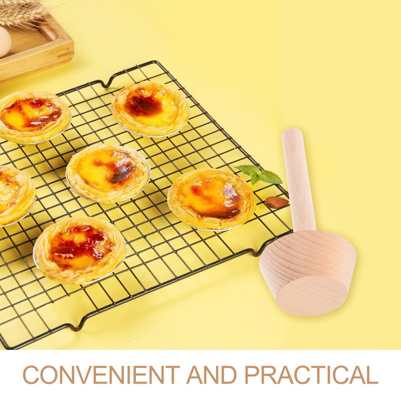 Wooden Egg Tart Mold Large Tamper Pastry Presser For Home Bakery Dessert Preparation - Image 4