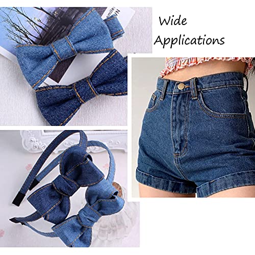 Craftdady 10.9 Yards Stitch Denim Ribbons 1 Inch Layering Cloth Fabric Jeans Bows Ribbons for DIY Crafts Hairclips Sewing Garment Accessories, Royal Blue - Image 4