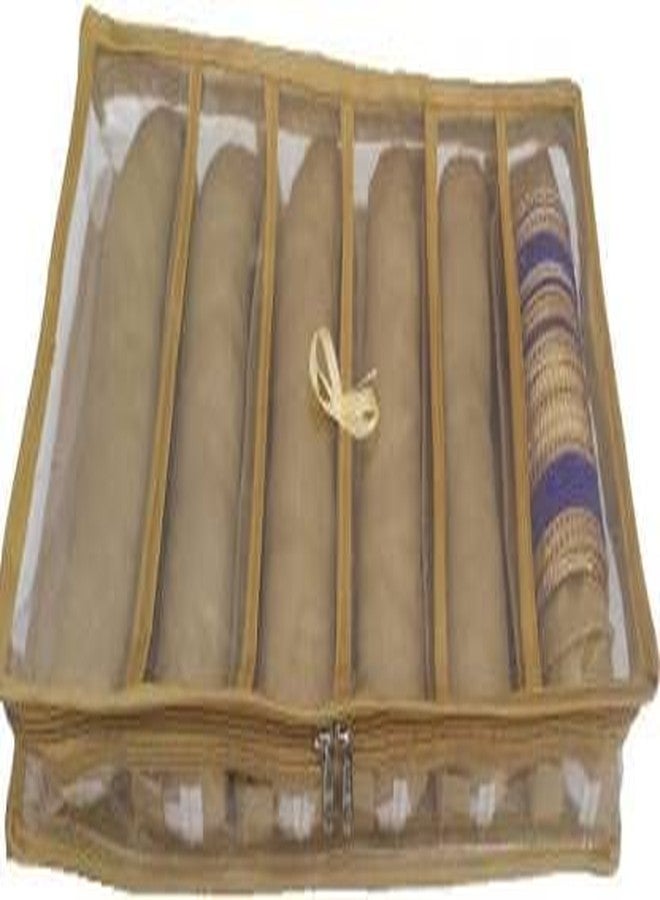 SNA 5 Rods Satin Bangle bag Bracelet Bag Jewelry Storage Organizer jewelry kit Vanity Jewellery Vanity Box (Golden, Beige) - Image 2