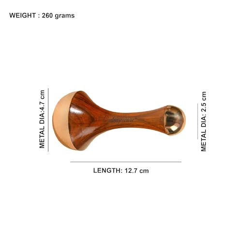 Vintageware® Kansa Wand 2-in-1 Face & Foot Massager with Teak Wood Handle – Ayurvedic Detox Tool, Kansa Wand For Foot Massage (Natural Brown, Large) - Image 5