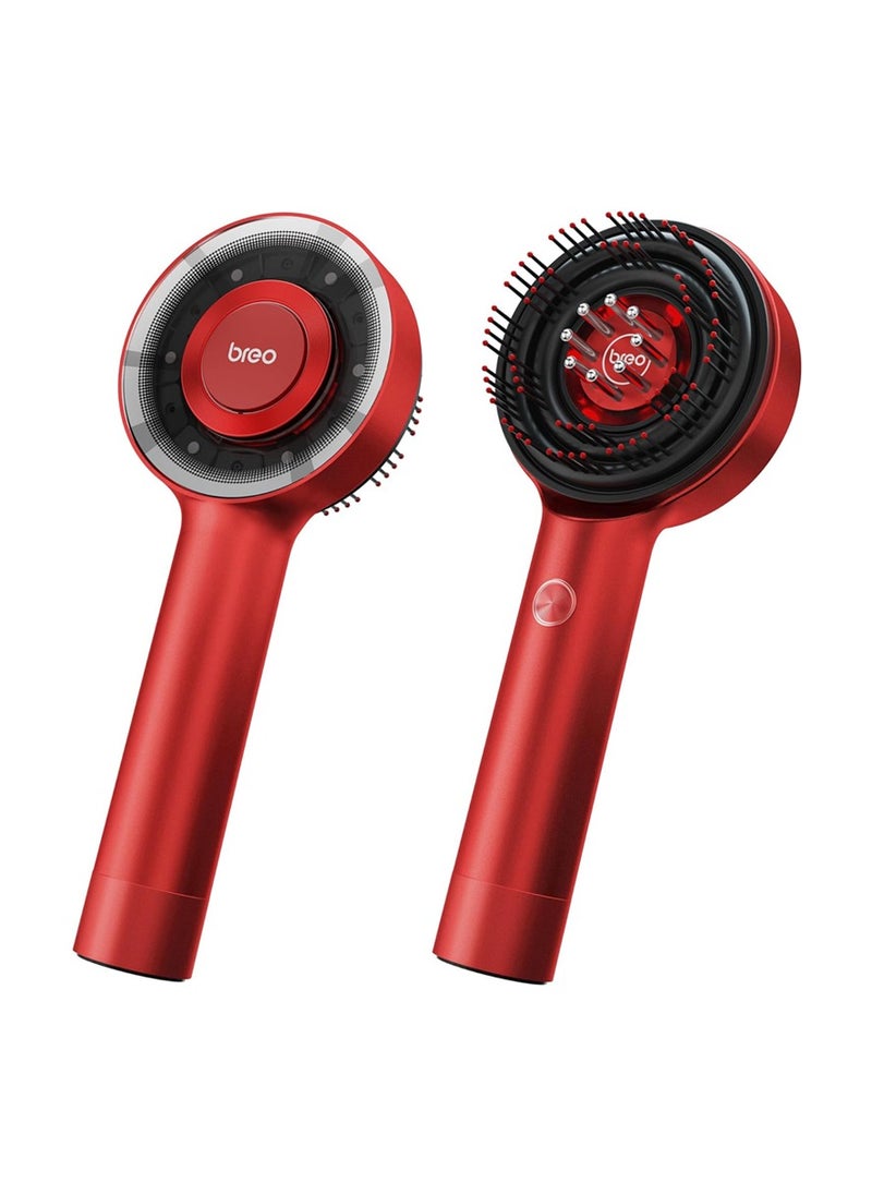 Breo Breo Scalp3 Hair Scalp Trilogy Head Massaging Brush - Essential Oil Treatment (Red)  - Image 1
