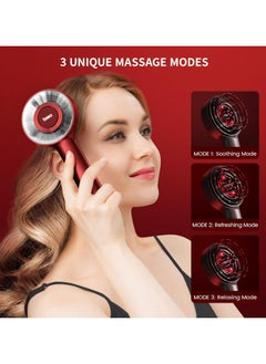 Breo Breo Scalp3 Hair Scalp Trilogy Head Massaging Brush - Essential Oil Treatment (Red)  - Image 4