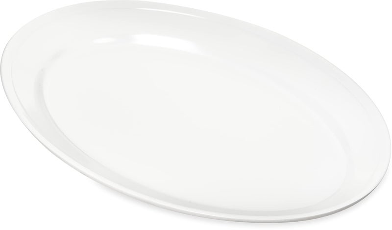 Carlisle Foodservice Products Carlisle FoodService Products Plastic Oval Platter Oval Tray with Rim for Home and Restaurant, Plastic, 12 x 8.5 Inches, White, (Pack of 12)  - Image 4