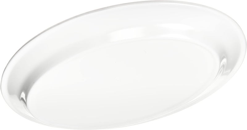 Carlisle Foodservice Products Carlisle FoodService Products Plastic Oval Platter Oval Tray with Rim for Home and Restaurant, Plastic, 12 x 8.5 Inches, White, (Pack of 12)  - Image 3