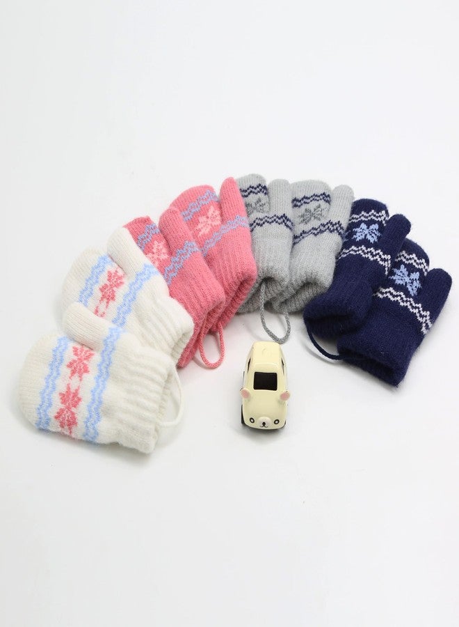FGSS Baby Kids Warm Knit Gloves Toddler Soft Stretch Mittens Cute Snowflake Thick Mittens Winter for Boy Girl Cold Weather - Image 4