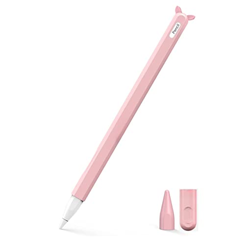 Meyaar Cute Ear Case Silicone Skin Cover for Apple Pencil 2nd Generation, and Protective Nib Cover Accessories Compatible with iPad Pro 11 12.9 inch, (Purple Black Pink 3 Pack) - Image 2