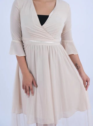 Women’s Wrap Flared Swing Dress in Gray Morn