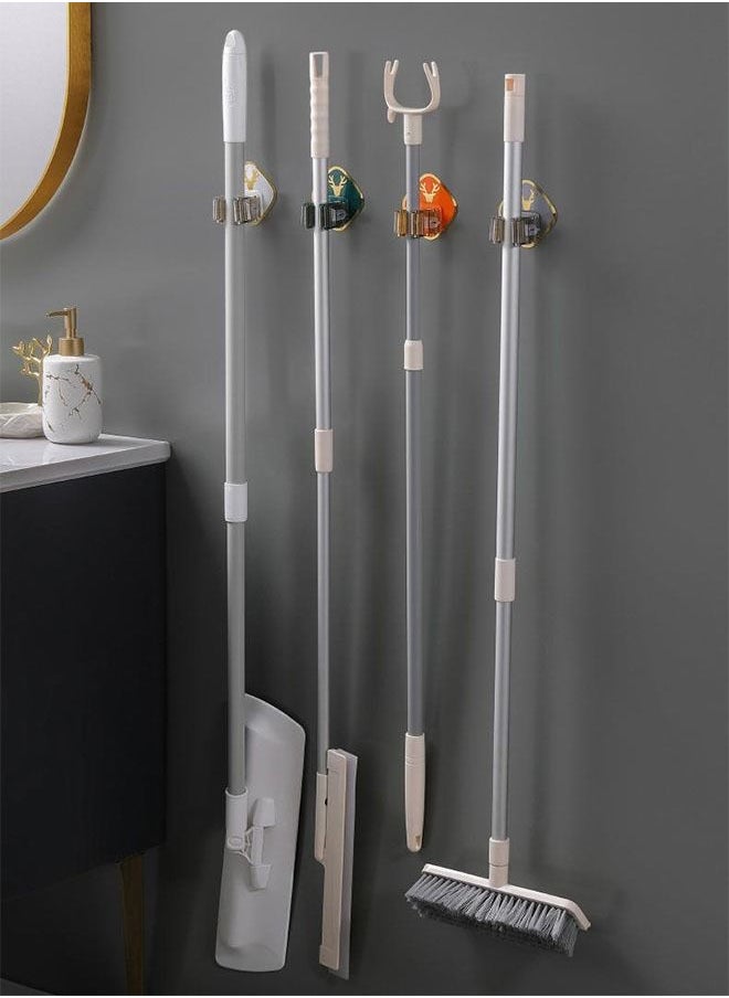 ZCM-HAPPY 8Pcs Wall Mounted Mop and Broom Organizer  - Image 3