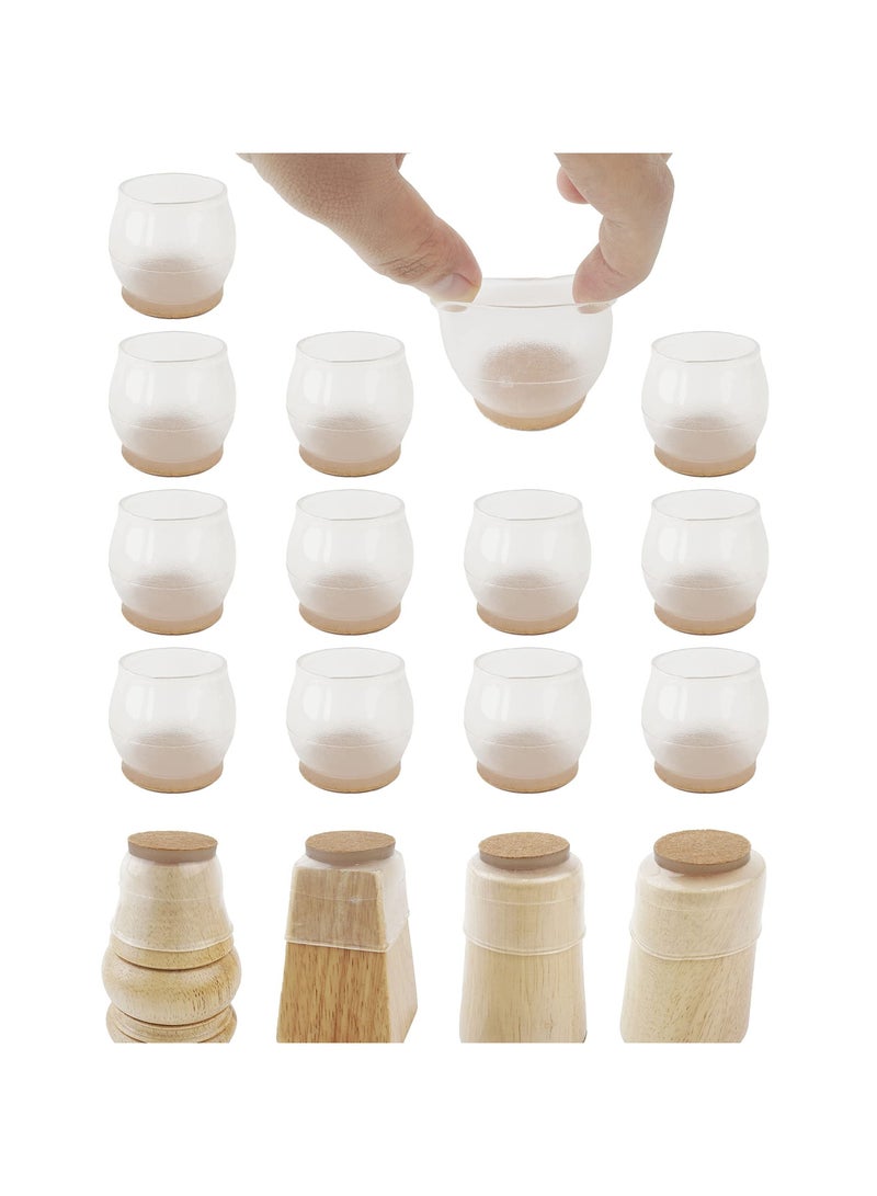 SYOSI Chair Leg Floor Protectors, 24 Pcs Upgraded Floor Protectors for Chairs, High Transparency Chair Leg Covers Protectors for Hardwood Floors to Prevent Floor Scratches and Reduce Noise - Image 1
