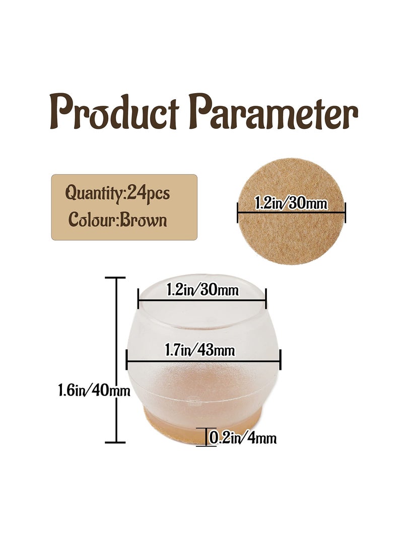 SYOSI Chair Leg Floor Protectors, 24 Pcs Upgraded Floor Protectors for Chairs, High Transparency Chair Leg Covers Protectors for Hardwood Floors to Prevent Floor Scratches and Reduce Noise - Image 2