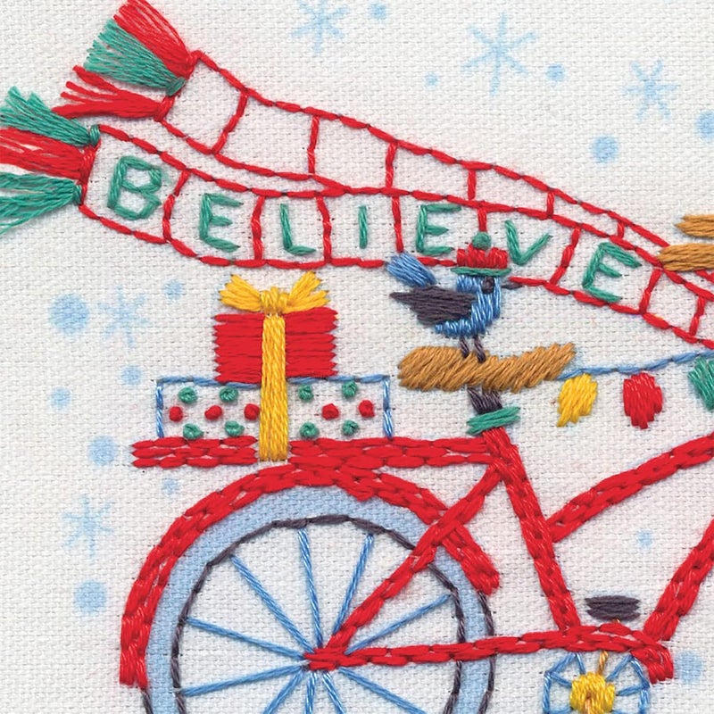Dimensions Holiday Bicycle Embroidery Kit, 6" D, Multicolor 5 - Image 4